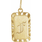 14K Yellow Gold Engravable Sunburst Pendant