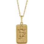 14K Yellow Gold Dagger & Rose 16-18" Necklace