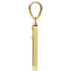 14K Yellow Gold Dagger & Rose Pendant