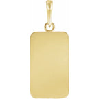14K Yellow Gold Dagger & Rose Pendant