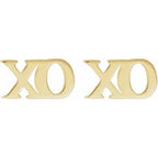 14K Yellow Gold Petite "xo" Stud Earrings