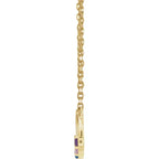14K Yellow Gold 6-Stone Family Circle 18" Necklace Mounting