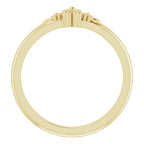 14K Yellow Gold Floral Stackable Ring