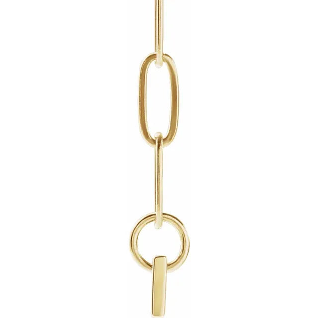 14K Yellow Gold Engravable Bar 18" Necklace