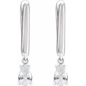 14K White Gold 1/2 CTW Lab-Grown Diamond Lever Back Earrings