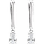 14K White Gold 1/2 CTW Lab-Grown Diamond Lever Back Earrings