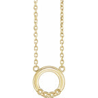 14K Yellow Gold 4-Stone Family Circle 18" Necklace Mounting
