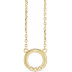 14K Yellow Gold 3-Stone Family Circle 18" Necklace Mounting