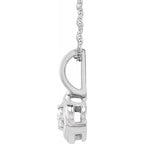 14K White Gold 1/6 CT Natural Diamond Knot 18" Necklace