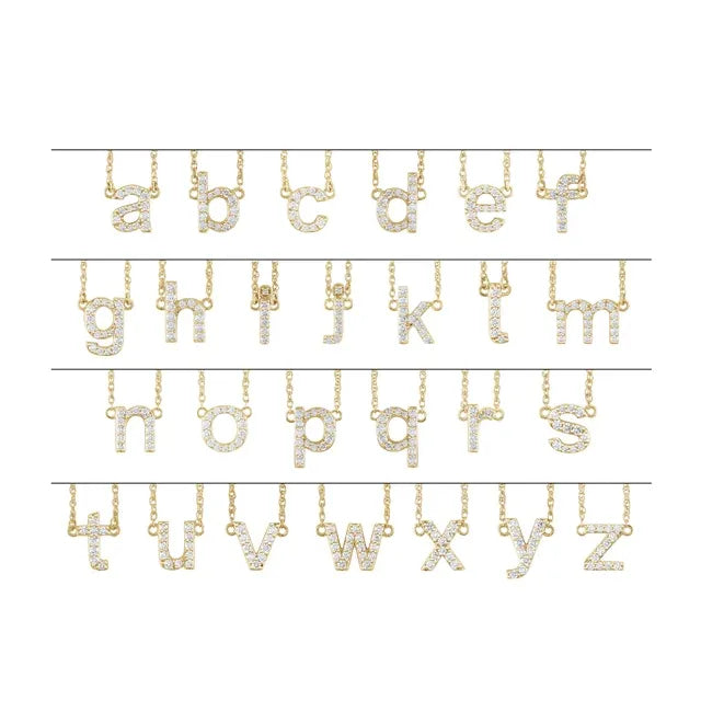 14K White Gold 1/8 CTW Natural Diamond Lowercase Initial a 16-18" Necklace