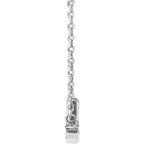 14K White Gold .015 CT Natural Diamond "Mrs" 16-18" Necklace