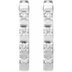 14K White Gold 1/10 CTW Natural Diamond Hoop Earrings