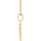 14K Yellow Gold Round 1-Stone Engravable Family Disc 16-18" Necklace Mounting