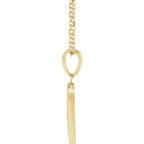 14K Yellow Gold Round 3-Stone Engravable Family Disc 16-18" Necklace Mounting