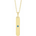 14K Yellow Gold 1-Stone Family Bar 16-18" Necklace Mounting