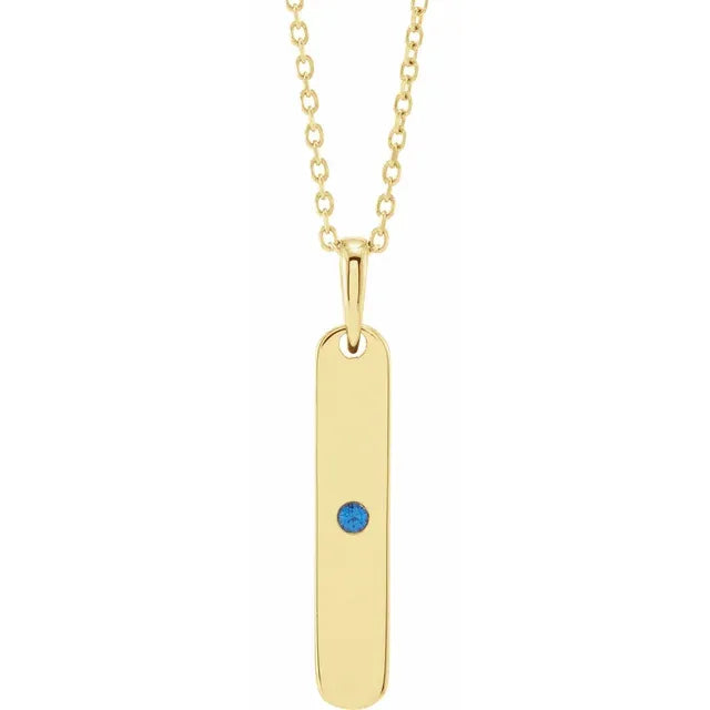 14K Yellow Gold 1-Stone Family Bar 16-18" Necklace Mounting