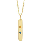 14K Yellow Gold 2-Stone Family Bar 16-18" Necklace Mounting