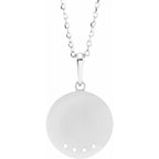 14K White Gold Round 4-Stone Engravable Family Disc 16-18" Necklace Mounting