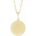 14K Yellow Gold Round 5-Stone Engravable Family Disc 16-18" Necklace Mounting