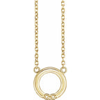 14K Yellow Gold 2-Stone Family Circle 18" Necklace Mounting