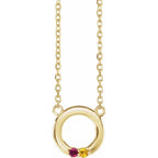 14K Yellow Gold 2-Stone Family Circle 18" Necklace Mounting