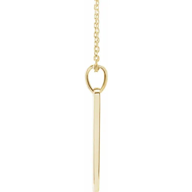 14K Yellow Gold 1-Stone Family Bar 16-18" Necklace Mounting