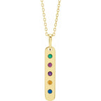 14K Yellow Gold 5-Stone Family Bar 16-18" Necklace Mounting