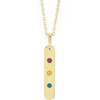 14K Yellow Gold 3-Stone Family Bar 16-18" Necklace Mounting