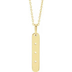 14K Yellow Gold 3-Stone Family Bar 16-18" Necklace Mounting