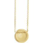 14K Yellow Gold Engravable Disc 16-18" Necklace