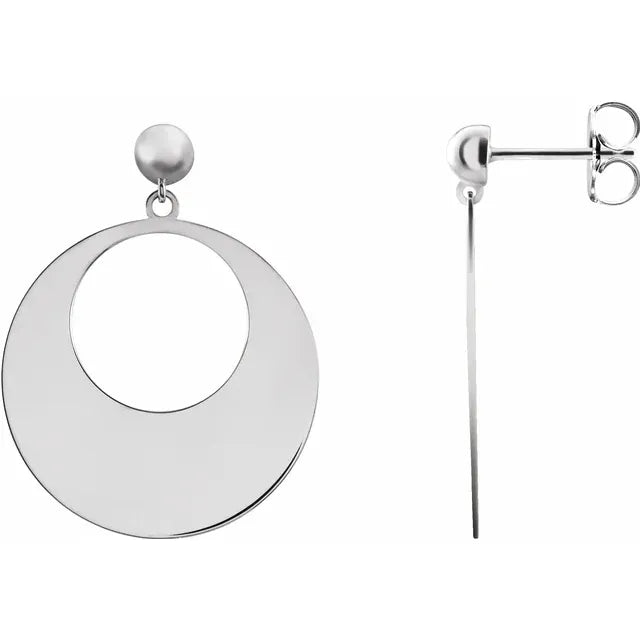 Sterling Silver Circle Dangle Earrings