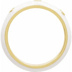 14K Yellow Gold .05 CTW Natural Diamond & White Enamel Ring