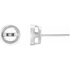 14K White Gold Stud Earring Mounting for Pearl