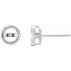 14K White Gold Stud Earring Mounting for Pearl
