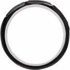 14K White Gold .05 CTW Natural Diamond & Black Enamel Ring