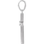 14K White Gold .06 CT Natural Diamond Cross Pendant