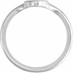 Sterling Silver Oval Brushed Top Signet Ring