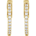 14K Yellow Gold 1/3 CTW Natural Diamond Inside-Outside Hinged Hoop Earrings