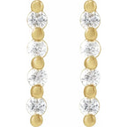 14K Yellow Gold 1/10 CTW Natural Diamond Bar Earrings