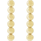 14K Yellow Gold Beaded Bar Earrings