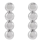 14K White Gold Beaded Bar Earrings
