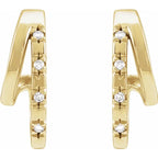 14K Yellow Gold .05 CTW Natural Diamond Hoop Earrings