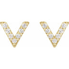 14K Yellow Gold .05 CTW Natural Diamond Hoop Earrings