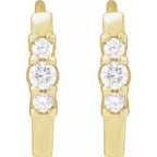 14K Yellow Gold CTW Natural Diamond Hinged Hoop Earrings