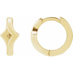 14K Yellow Gold Right Geometric Huggie Hoop Earring