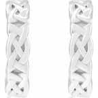 14K White Gold Celtic-Inspired Hoop Earrings