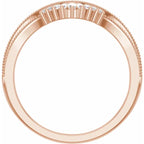 14K Rose Gold 1/6 CTW Natural Diamond Contour Band