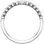 14K White Gold 3/8 CTW Natural Diamond Contour Band