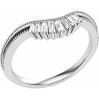 14K White Gold 1/6 CTW Natural Diamond Contour Band
