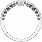 14K White Gold 1 CTW Lab-Grown Diamond Contour Band